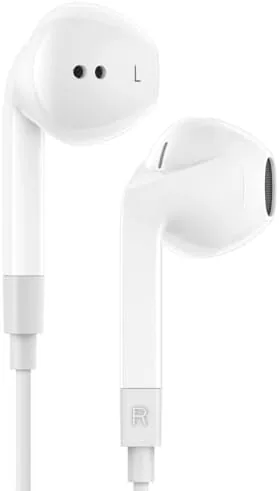 LUDOS FEROX earbuds coiled beside the 3.5mm jack and packaging