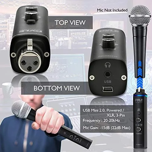 Laptop showing a recording session with the Pyle adapter and microphone connected