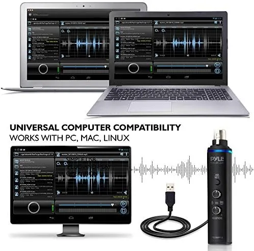 Pyle adapter next to a budget audio interface for comparison