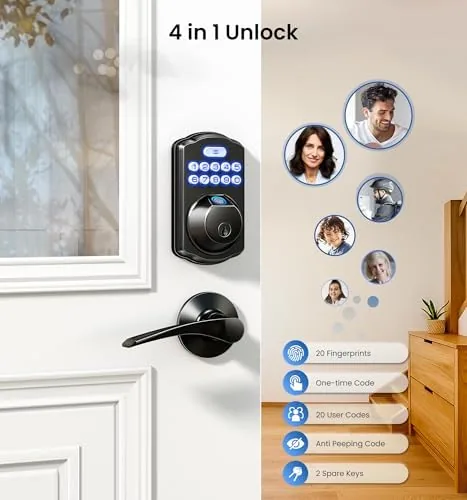 A finger placed on the KS02A fingerprint sensor showing the quick unlock process