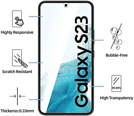 Installing the NEW'C glass on the Galaxy S23 with the included cleaning cloth