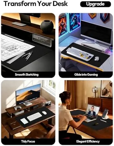 Close look at the YSAGi Leather Desk Protector, Office Mat, Large Mouse Mat, Non-Slip build quality