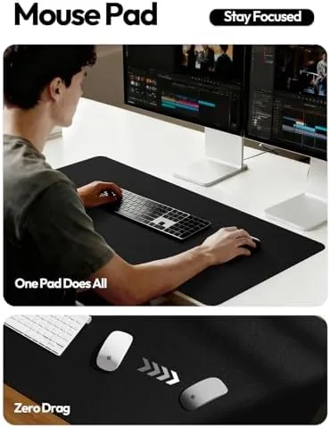 The YSAGi Leather Desk Protector, Office Mat, Large Mouse Mat, Non-Slip in real use