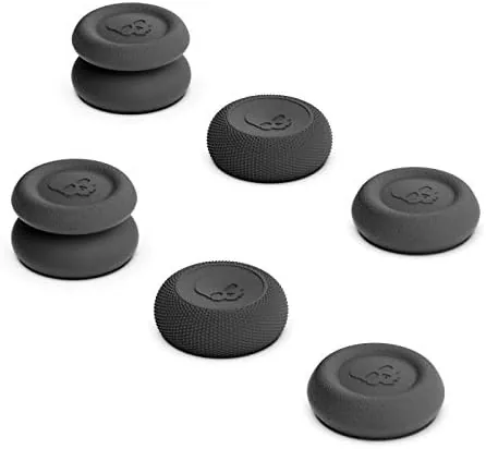 Skull and Co. thumb grip set laid out showing CQC and FPS caps and the skin