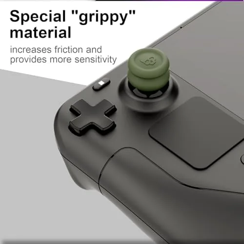 Close up of a thumb resting on the FPS grip cap during handheld play