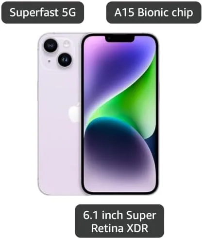 The purple iPhone 14 showing the emergency SOS satellite interface