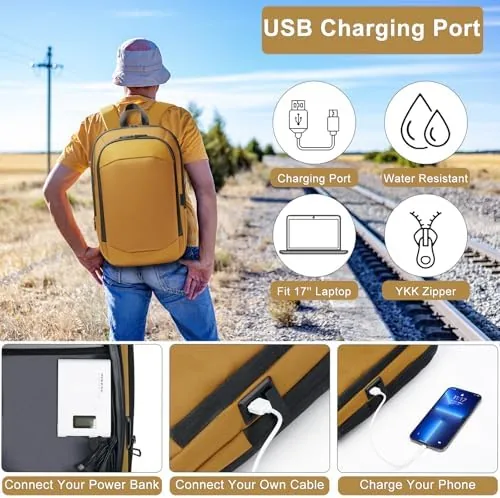 Close look at the hk Business Backpack for Men, Slim & Expandable Backpack for build quality