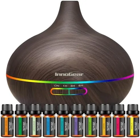 InnoGear 400ml Aromatherapy Essential Oil Diffuser 10 Oils Gift Set, Dark | Cool Mist Review: Tested and Rated