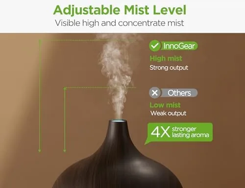 Close look at the InnoGear 400ml Aromatherapy Essential Oil Diffuser 10 Oils Gift Set build quality