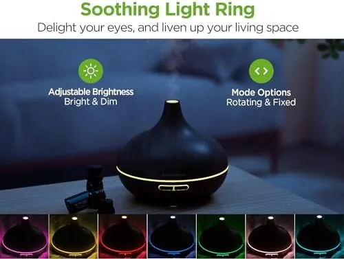 The InnoGear 400ml Aromatherapy Essential Oil Diffuser 10 Oils Gift Set in real use