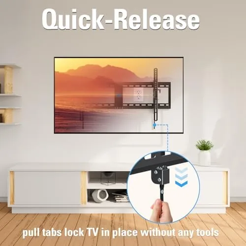 An 82 inch television mounted on the wall showing the clean cable routing