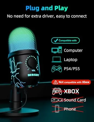 Close look at the USB Gaming Microphone for PC with Noise Reduction, Mute, Gain build quality