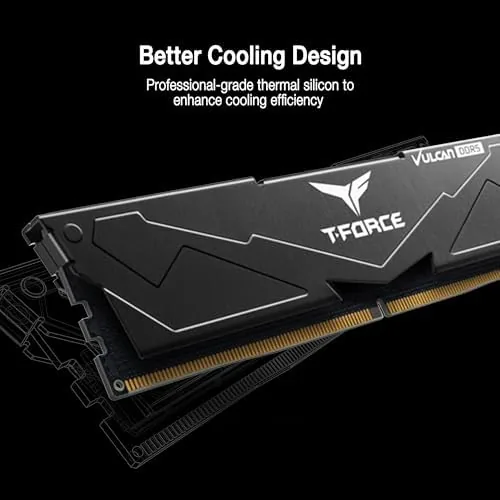T-Force Vulcan kit installed in a motherboard with a large tower cooler
