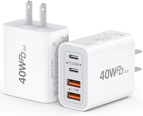 Overview of the [2-Pack] 40W USB C Charger Cube Fast Charging Block Multiport