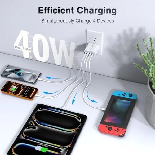 Close look at the [2-Pack] 40W USB C Charger Cube Fast Charging Block Multiport build quality