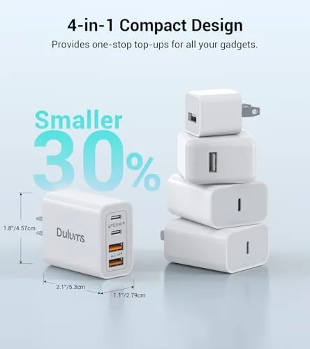 Another view of the [2-Pack] 40W USB C Charger Cube Fast Charging Block Multiport