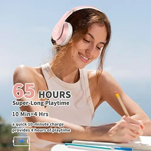 Another view of the Uliptz Bluetooth Headphones Over Ear, Wireless HiFi Stereo Foldable Headset