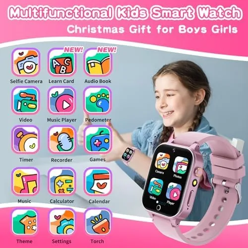 Close look at the Kids Smart Watch Gift for Girls Age 5-12, 39 Games build quality