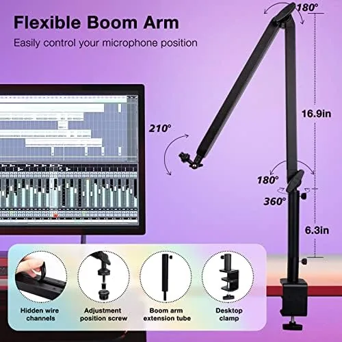 The Blue Yeti Boom Arm with Extension Tube - Mic Boom in real use