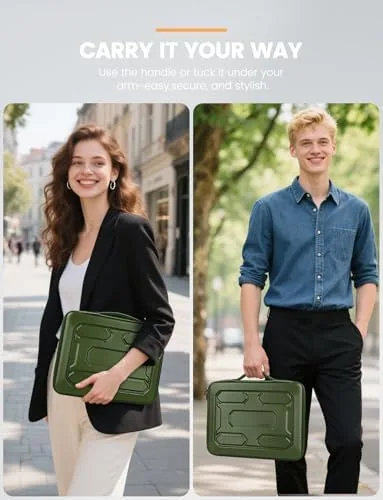 Close look at the DOMISO 17 inch Laptop Sleeve with Handle Shockproof Waterproof EVA build quality