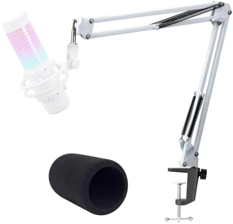 White Mic Arm Compatible with HyperX QuadCast S - Premium QuadCast S Microphone Boom Review: Tested and Rated