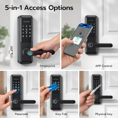 Close up of the fingerprint reader and backlit keypad