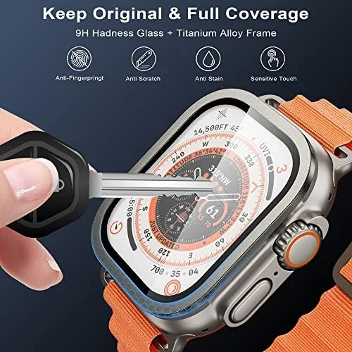 Close look at the WSKEN for Apple Watch Ultra 3/Ultra 2/Ultra Screen Protector build quality