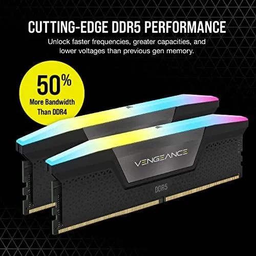 Close look at the CORSAIR Vengeance RGB DDR5 RAM 32GB (2x16GB) Up to 6000MHz build quality