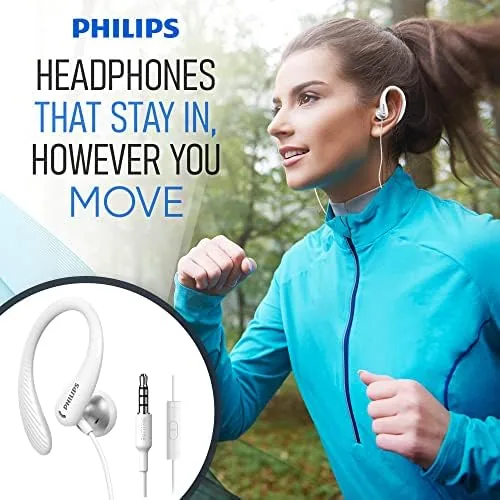 The PHILIPS Over The Ear Earbuds, Flexible Wrap Around Earbuds, Around in real use