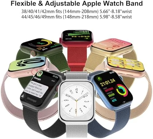 Comparison of the metal band, a silicone sport band, and a fabric loop band