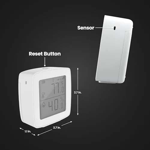 Close look at the Feit Electric Smart Indoor WiFi Temperature and Humidity Sensor for build quality