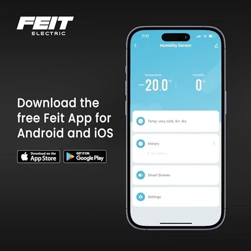 The Feit Electric Smart Indoor WiFi Temperature and Humidity Sensor for in real use