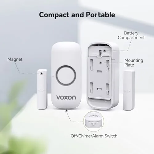 Close look at the Door Alarms for Kids Safety, VOXON Window Alarm Door Alarm build quality