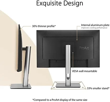 Detail shot of the ASUS ProArt PA279CRV 27 Inch 4K UHD USB-C HDR Professional features