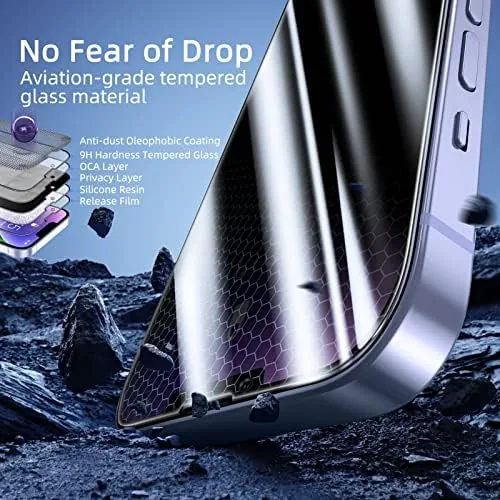 The ruwa Privacy Screen Protector for iPhone 13/13 Pro/14/16e [2-Pack][6.1 Inch] in real use