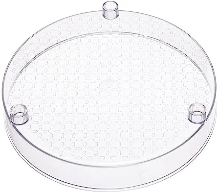 The two-tier lazy susan next to a single-tier clear turntable for comparison