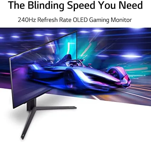Console connected to the monitor showing a racing game