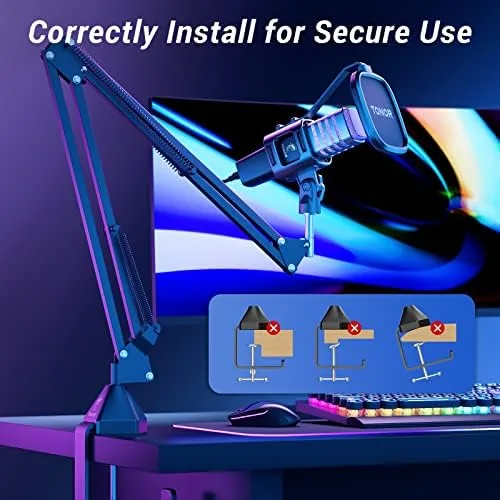 The TONOR USB Gaming Microphone, RGB Streaming Microfono Set, PC Podcast compared in context