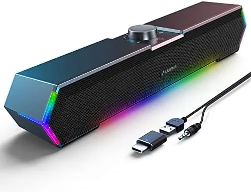 Overview of the LENRUE G11 Computer Speakers for Desktop, Touch Lights PC Speakers