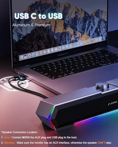 The LENRUE G11 Computer Speakers for Desktop, Touch Lights PC Speakers compared in context
