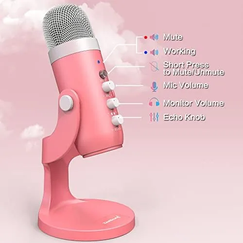 Another view of the ZealSound Podcast Microphone for iPhone PC & Mac, Noise Cancellation
