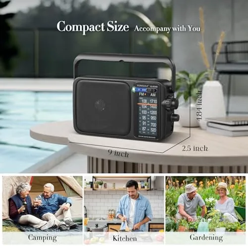 Testing the YOWGULF AM FM Radio Portable Battery Operated or AC Power over two weeks