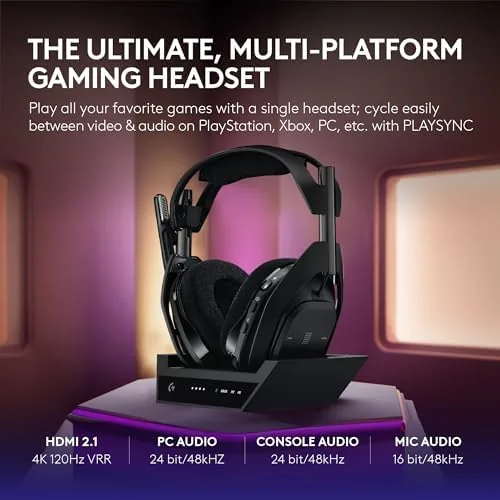 The Astro A50 X base station with HDMI cables connected to consoles