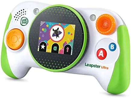 Two children sharing the Leapster Ultra during a car ride