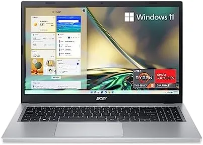 The acer Aspire 3 A315-24P open on a desk showing the 15.6 inch display and keyboard