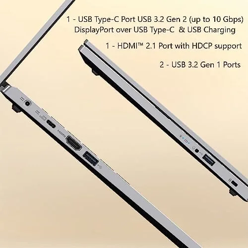 The Aspire 3 connected to an external monitor via HDMI showing the port layout
