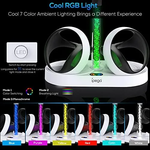Close view of the RGB lighting glow along the base of the dock