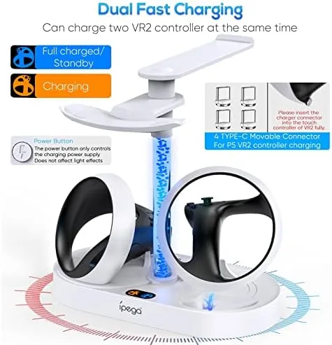 The RGB charging station showing a cycling lighting mode at night