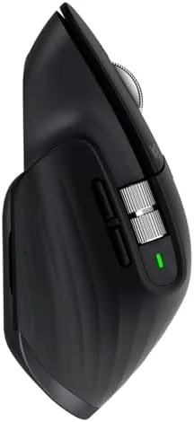 Logitech MX Master 3S in use on a desk beside a laptop