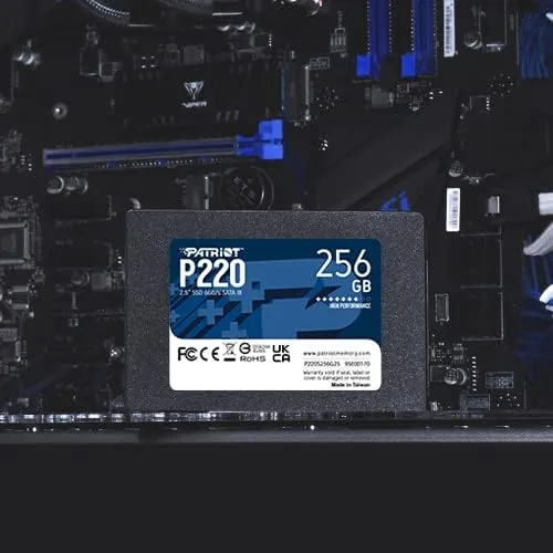 The upgraded laptop booting to a desktop in seconds with the P220 installed